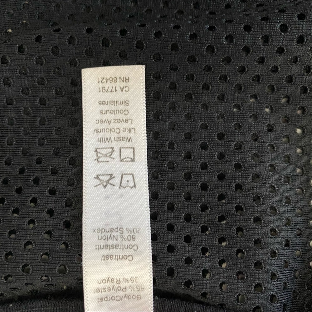 Black Long Sleeve TShirt Cotton Top w Mesh Detail - Picture 5 of 5
